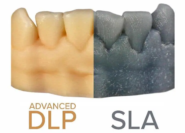 dlp vs sla surface finish digital light processing